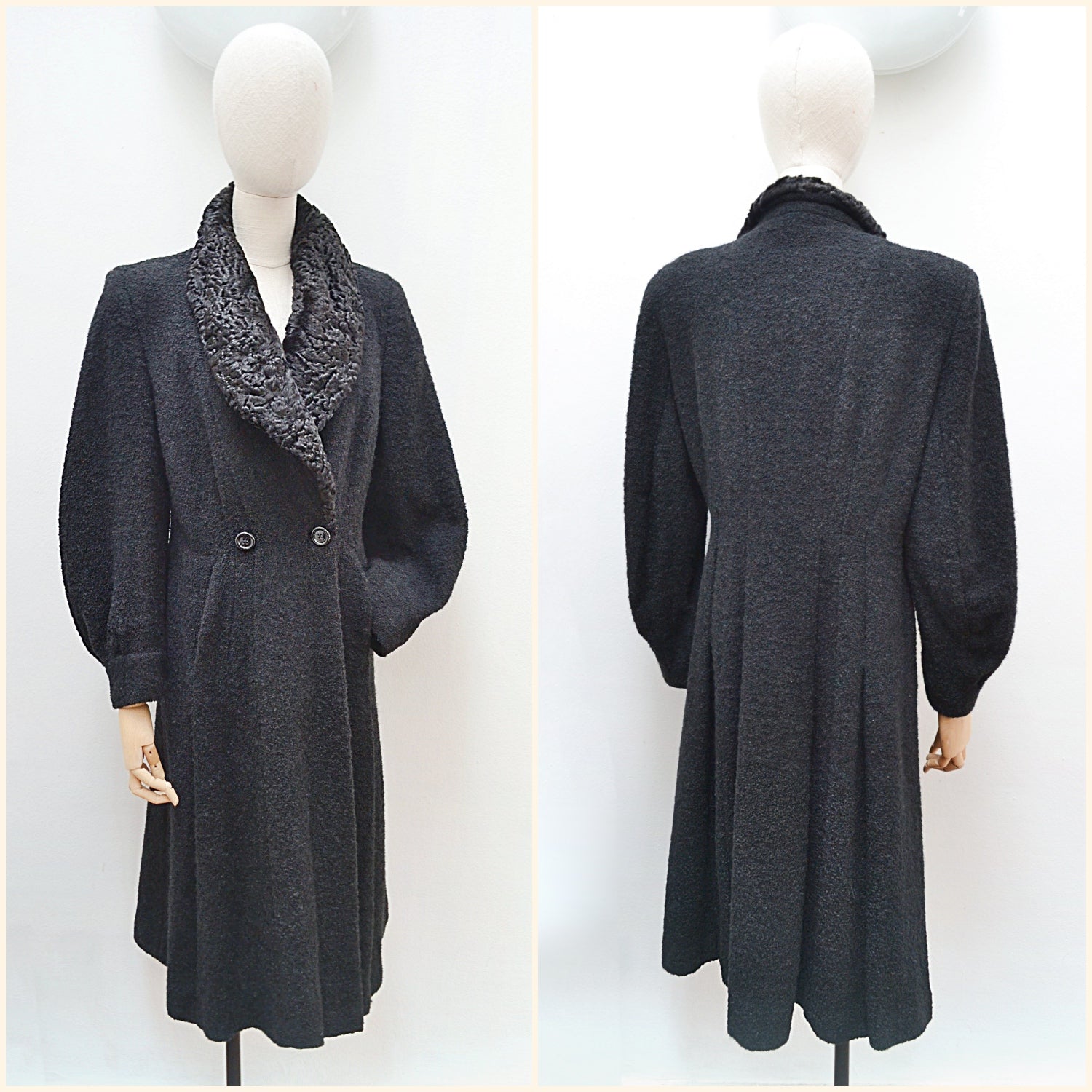 80s maxi wool long coat vintage mode
