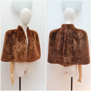 1940s Sheared sheepskin capelet - Small Medium Large