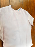 1940s 50s Embroidered crepe blouse - Extra small