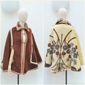1970s Reversible printed fleece cape