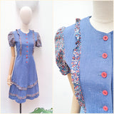 1970s Cotton summer dress - Extra small