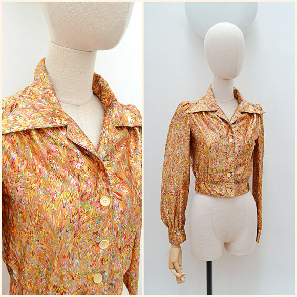 1970s Psychedelic shacket - Small