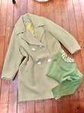 1960s Stripe wool winter coat - Extra Large