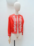 1950s Beaded lambswool cardigan - Large