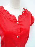 1950s Velvet studded blouse - Extra small