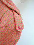 1960s Pink & green wool cape - Extra small