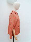 1960s Pink & green wool cape - Extra small