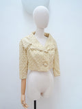 1950s Emmy Fisch handmade lace jacket - Small Medium