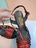 1970s Red & black platform wedges - 4