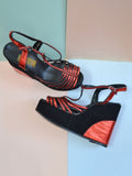 1970s Red & black platform wedges - 4