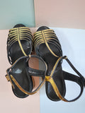 1970s Gold & black platform wedges - 4