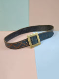 1970s Tooled leather belt - 26 to 31"