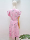 1950s Floral cotton day dress - Large