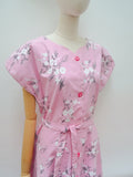 1950s Floral cotton day dress - Large