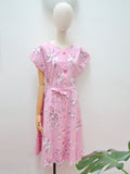1950s Floral cotton day dress - Large