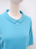 1970s Lambswool collared sweater top - Small
