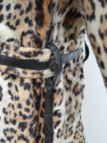 1960s 70s Men's leopard print faux fur coat - Extra small