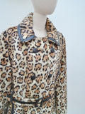 1960s 70s Men's leopard print faux fur coat - Extra small