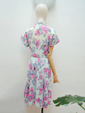 1940s 50s Seersucker dress - Small