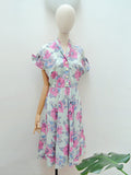 1940s 50s Seersucker dress - Small