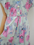 1940s 50s Seersucker dress - Small