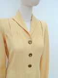 1940s Mustard wool day dress - Medium