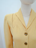 1940s Mustard wool day dress - Medium