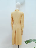1940s Mustard wool day dress - Medium