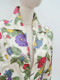 1940s Floral zip front dress - XL