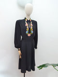 1940s 'Peasant Art Importing Co' embroidered dress - Large XL