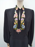 1940s 'Peasant Art Importing Co' embroidered dress - Large XL
