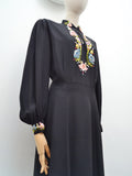 1940s 'Peasant Art Importing Co' embroidered dress - Large XL