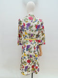 1940s Floral zip front dress - XL