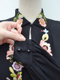 1940s 'Peasant Art Importing Co' embroidered dress - Large XL