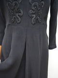1940s Embroidered rayon dress - Extra small