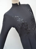 1940s Embroidered rayon dress - Extra small