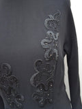 1940s Embroidered rayon dress - Extra small