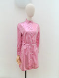 1970s Lamé Michele Rosier belted dress - Small Medium