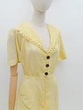 1930s Cotton voile day dress - Medium Large