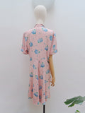 1940s Floral rayon day dress - Extra Large