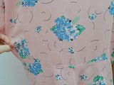 1940s Floral rayon day dress - Extra Large