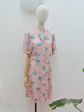 1940s Floral rayon day dress - Extra Large