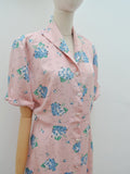 1940s Floral rayon day dress - Extra Large