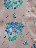 1940s Floral rayon day dress - Extra Large