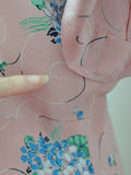 1940s Floral rayon day dress - Extra Large