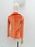 1970s Wide collar velour top - Extra small Small