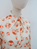 1970s Sailor print blouse - Small Medium