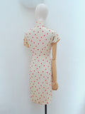 1950s Sequinned silk cheongsam set - Extra small