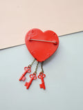 1940s Key To My Heart sweetheart brooch