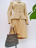 1940s Carved frame Italian linen Comolli handbag